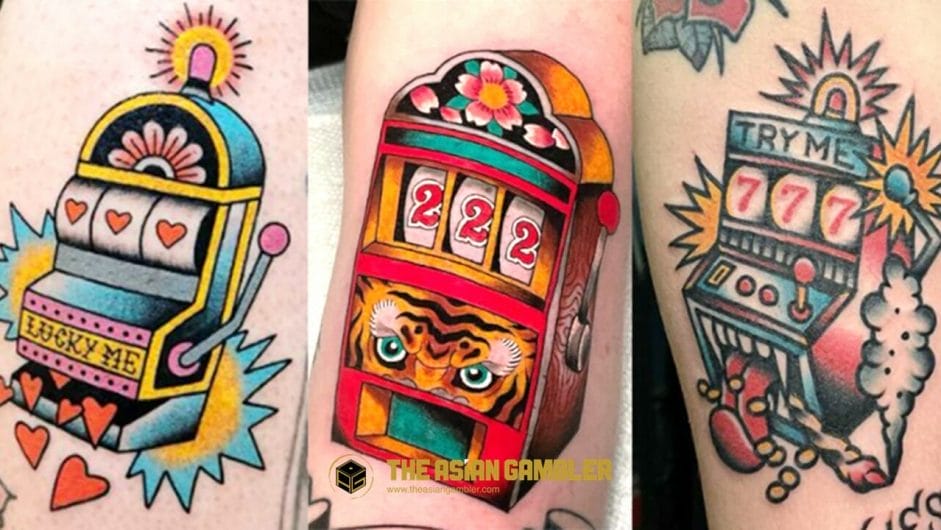A body tattoo with a design of casino slots